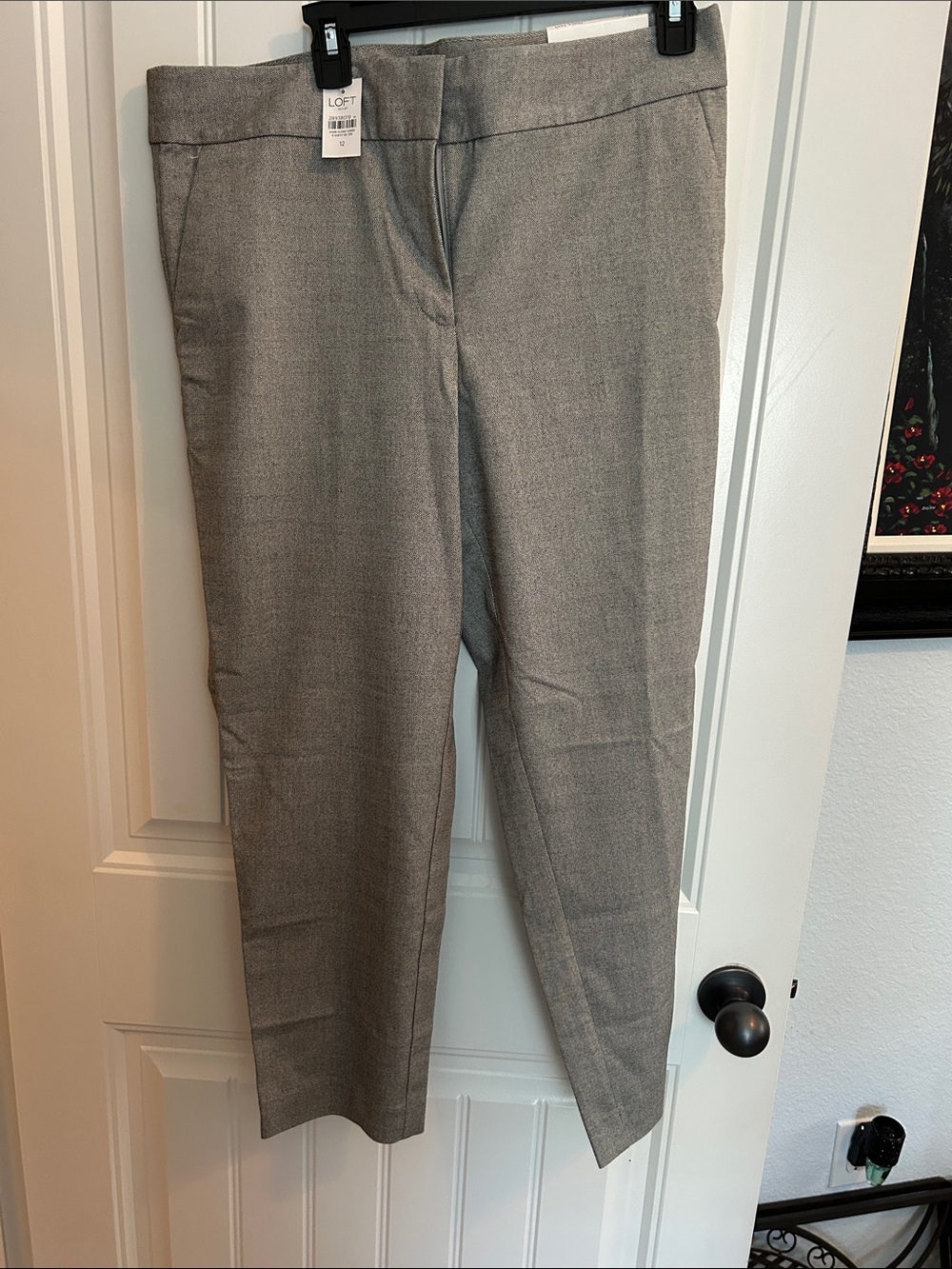 LOFT Light Heather Gray Straight-Leg Pants
